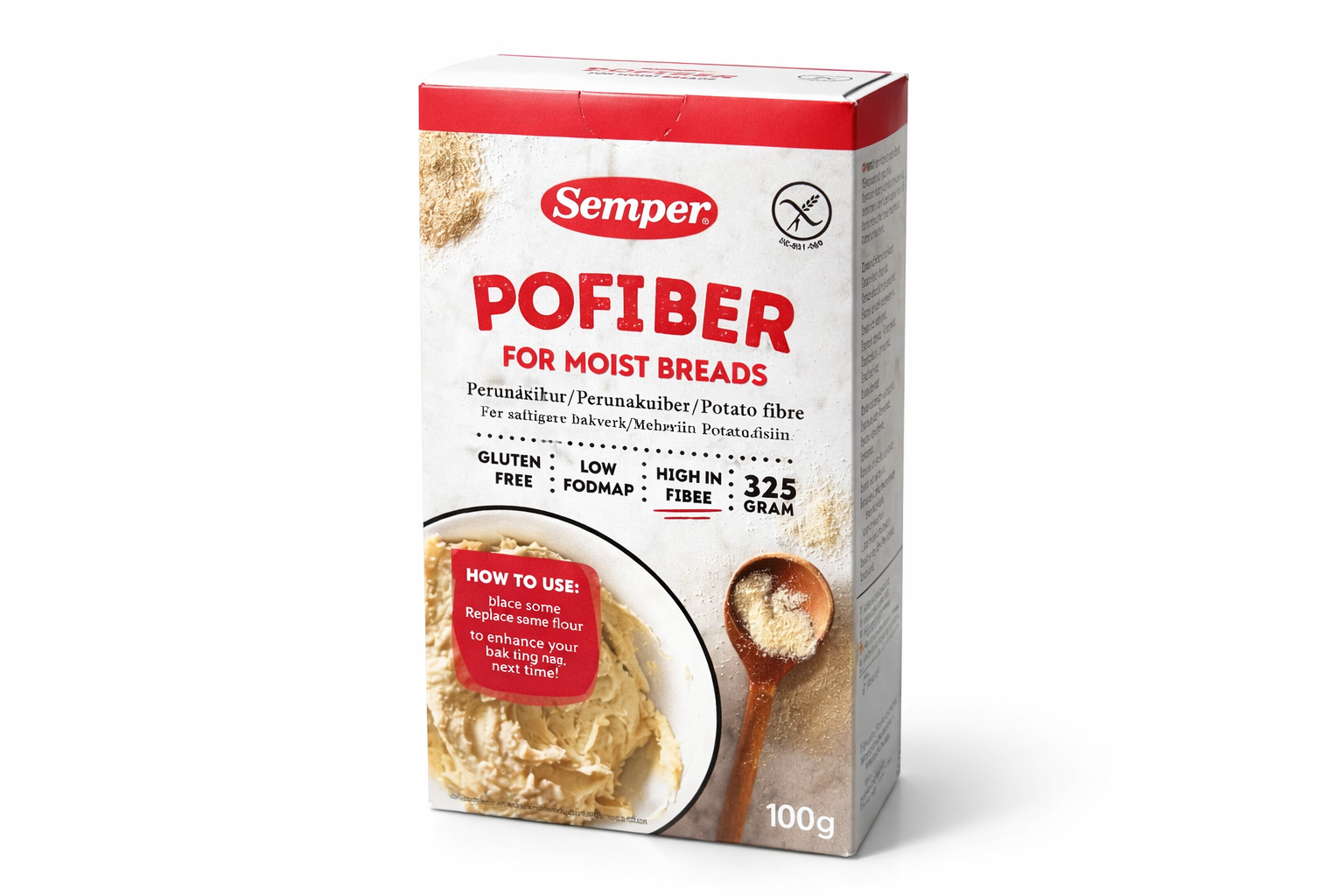 Pofiber perunakuitu hiilarittomaan leivontaan