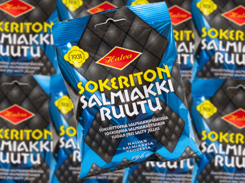 Sokeriton Halva vinoneliösalmiakki